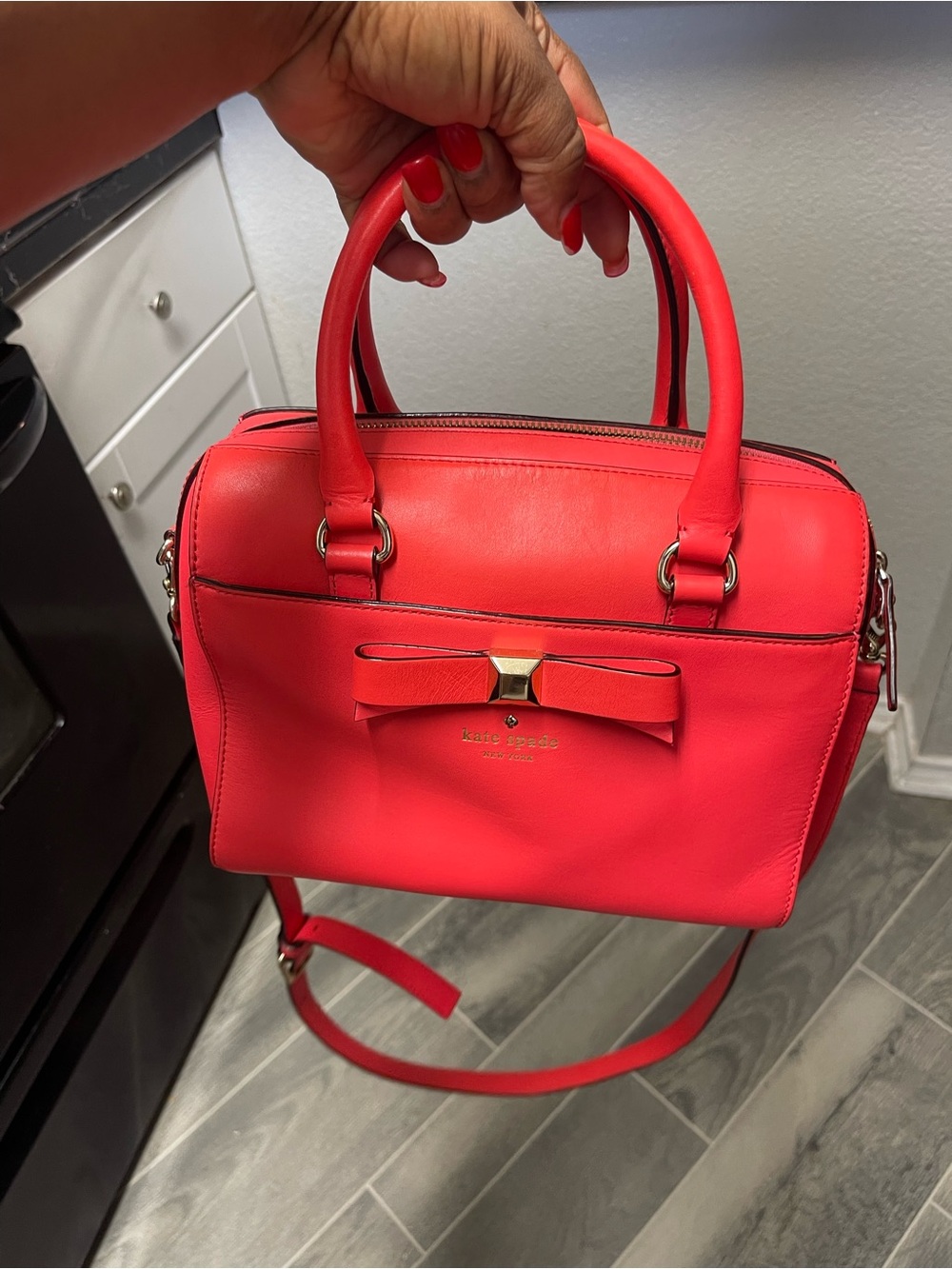 kate spade Red Bow Satchel with Detachable Strap